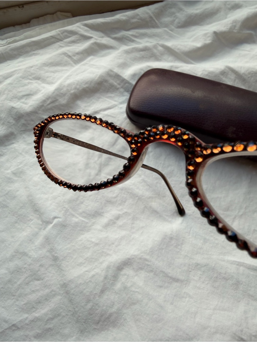 Jimmy Crystal NY Swarovski Rhinestone Reading Glasses +2.00 GL787 With Case - Picture 5 of 12